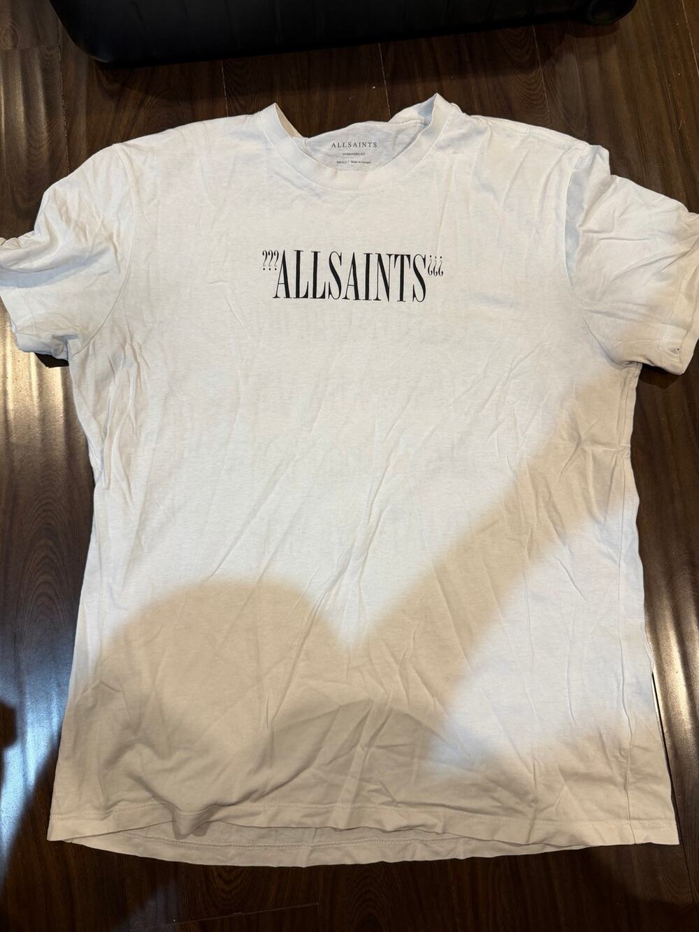 Allsaints Men’s White Oversized Small Tshirt